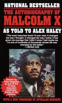 The Ballantine Books paperback edition of <em>The Autobiography of Malcolm X</em>. This version features a painting of Malcolm X by Charley Lilly. The Ballantine Books paperback edition of <em>The Autobiography of Malcolm X</em>. This version features a painting of Malcolm X by Charley Lilly.